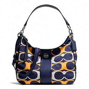 Coach Signature Stripe Linear Convertible Hobo